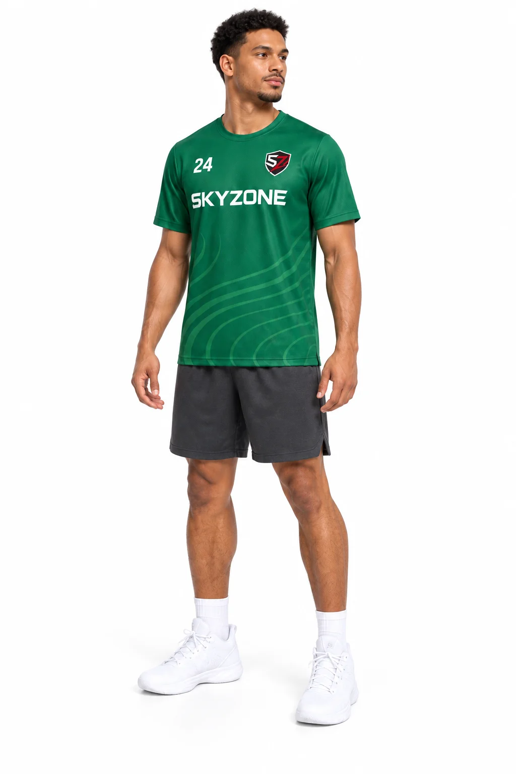 Custom Short-Sleeve Basketball Warm-Up Shooting Shirt — Emerald